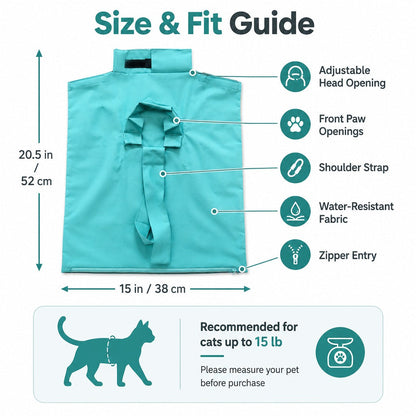 Soft Cat Carrier Grooming Bag for Vet Visits &Nail Trims - Helps Reduce Scratching During Routine Care