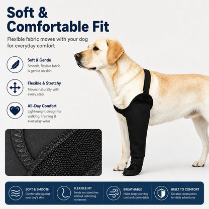 Dog Front Leg Protective Sleeve for Recovery & Walks - Helps Reduce Licking
