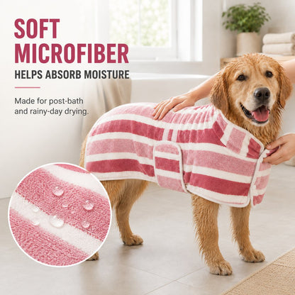 Wearable Microfiber Dog Drying Towel – Hands-Free Post-Bath & Rainy-Day Wrap for Wet Fur & Drips