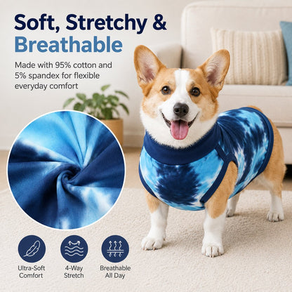 Dog Post Surgery Recovery Suit - Soft Anti-Lick Protective Onesie for Spay Neuter Recovery