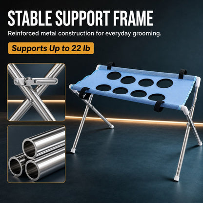 Foldable Pet Grooming Stand for Cats & Small Dogs - Bathing & Nail Trimming Support for Less Squirming