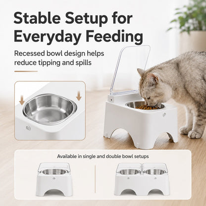 Smart Auto-Opening Covered Cat Bowl for Cleaner Indoor Feeding - Rechargeable Dustproof Cat Feeder