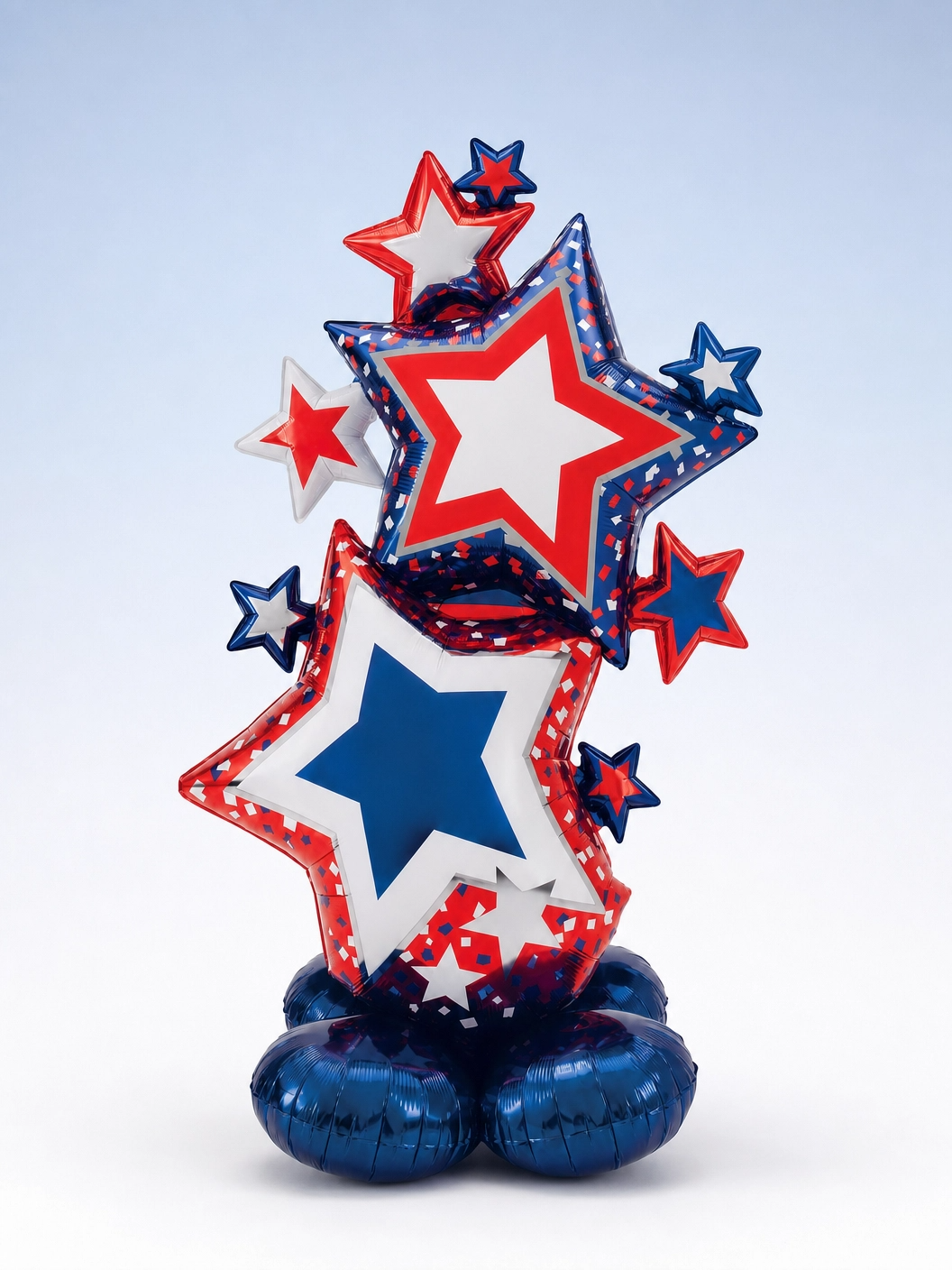 Patriotic Star Balloon Cluster, 59 in Red White Blue Decor