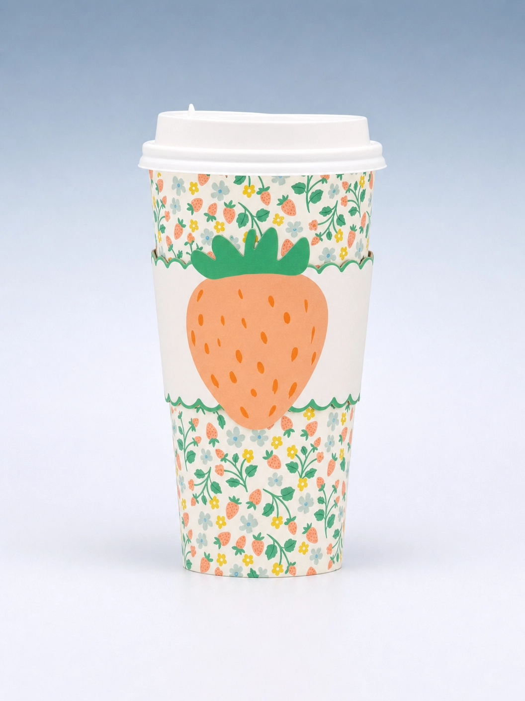 Strawberry Pattern Paper To Go Cups, 8 ct, 16 oz