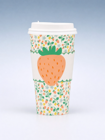 Strawberry Pattern Paper To Go Cups, 8 ct, 16 oz