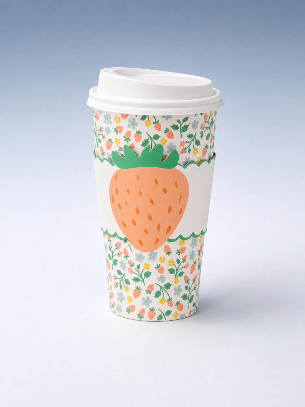 Strawberry Pattern Paper To Go Cups, 8 ct, 16 oz