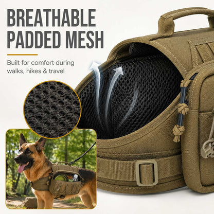 Tactical Dog Backpack Harness for Hiking, Camping & Daily Walks - Hands-Free Storage for Water, Treats & Poop Bags