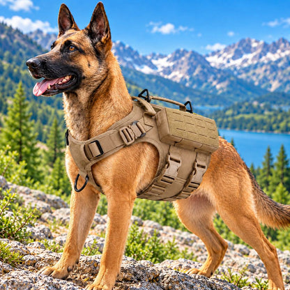 Tactical Dog Harness Vest for Large Dogs – Hiking, Training & Better Outdoor Control
