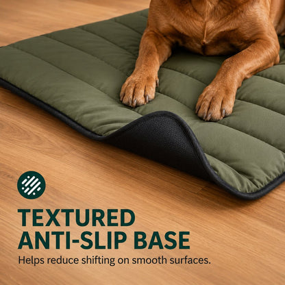 Portable Roll-Up Dog Travel Mat for Camping & Car Trips - Keeps Pets Off Damp, Dirty Ground