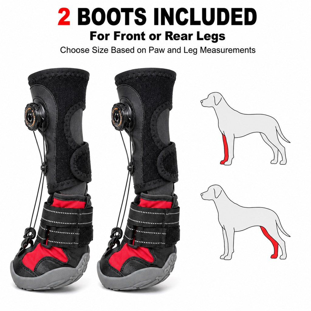 Adjustable Tension-Dial Dog Paw-Lift Support Boots – For Indoor Floors & Outdoor Walks, Paw Dragging & Scuffing Support