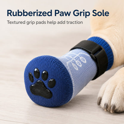 French Bulldog Non-Slip Socks for Tile & Hardwood Floors - Helps Reduce Back-Leg Slipping, 4-Pack