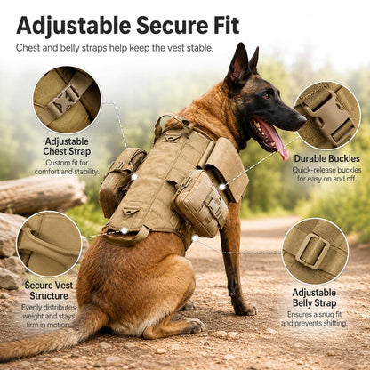 TrailGuard K9 Tactical Dog Backpack Harness for Hiking, Training & Better Control on Outdoor Walks