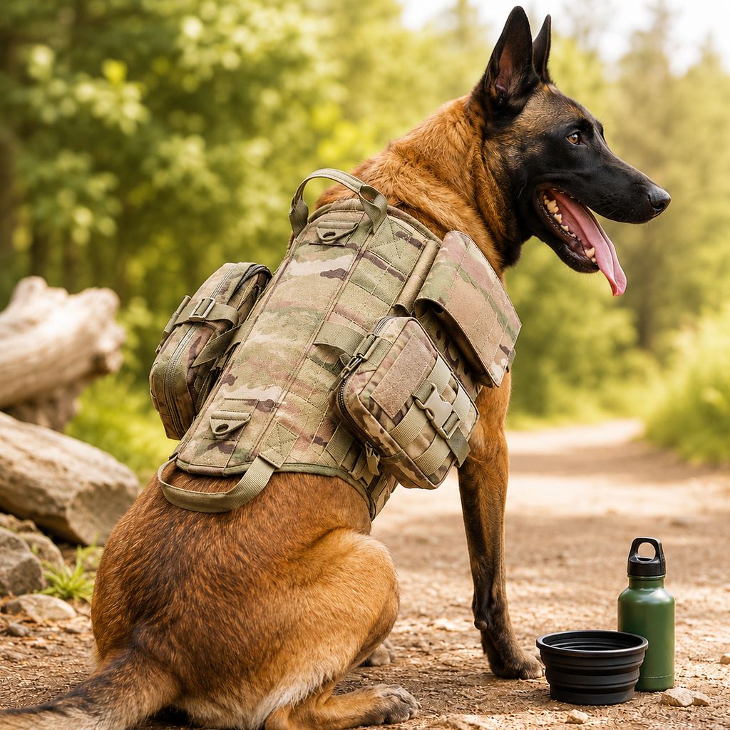 TrailGuard K9 Tactical Dog Backpack Harness for Hiking, Training & Better Control on Outdoor Walks