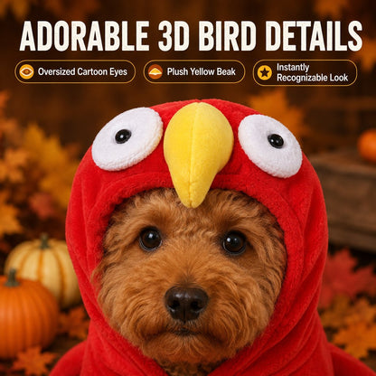 Halloween Turkey Costume for Dogs & Cats - One-Piece Hooded Pet Outfit for Parties & Photos