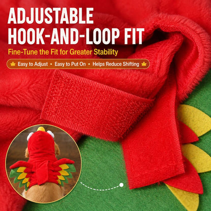 Halloween Turkey Costume for Dogs & Cats - One-Piece Hooded Pet Outfit for Parties & Photos