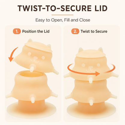 4-Nipple Silicone Nursing Feeder for Kittens & Puppies - Easier Litter Feeding with a Suction Base