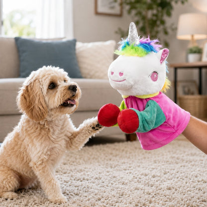 Interactive Boxing Pet Puppet for Indoor Play – Squeeze-to-Punch Sound Toy for Bored Dogs & Cats