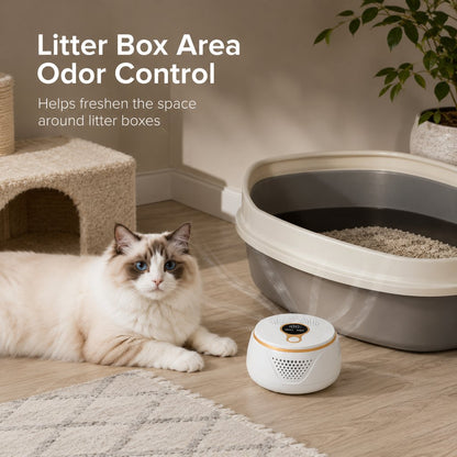 Rechargeable Ozone Pet Odor Deodorizer for Litter Box & Empty Crate Areas – USB-C Odor Treatment Device for Unoccupied Small Spaces