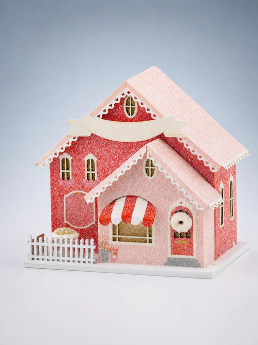 Valentine Flower Shop Paperboard Village Decor with Light