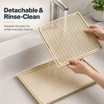 Modular Cat Litter Mat for Litter Box Exits - Double-Layer Litter Trap for Cleaner Floors
