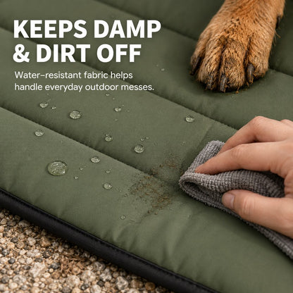 Portable Roll-Up Dog Travel Mat for Camping & Car Trips - Keeps Pets Off Damp, Dirty Ground