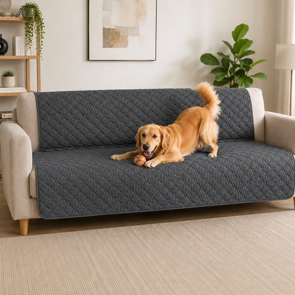 Waterproof Pet Sofa Protector Cover for Dogs & Cats - Quilted Furniture Cover for Couch, Bed & Car Seat Protection