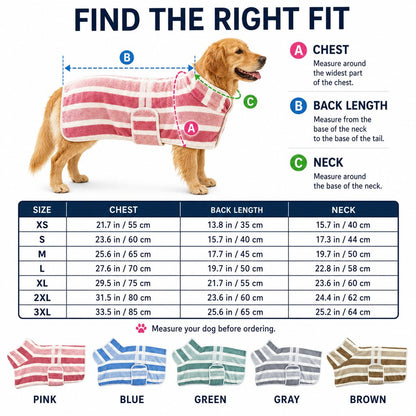Wearable Microfiber Dog Drying Towel – Hands-Free Post-Bath & Rainy-Day Wrap for Wet Fur & Drips