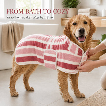 Wearable Microfiber Dog Drying Towel – Hands-Free Post-Bath & Rainy-Day Wrap for Wet Fur & Drips
