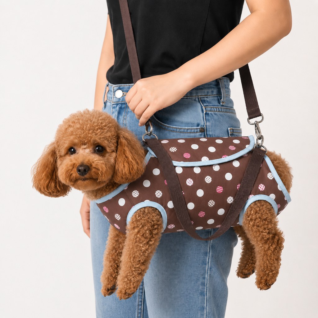Wearable Pet Carrier Harness for Small Dogs & Cats - Hands-Free Carry for Vet Visits & Short Outings