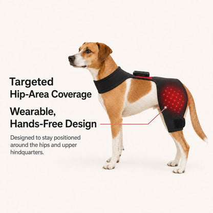 Wearable Red & Near-Infrared Hip Wrap for Dogs - Hands-Free At-Home Hip-Area Light Care