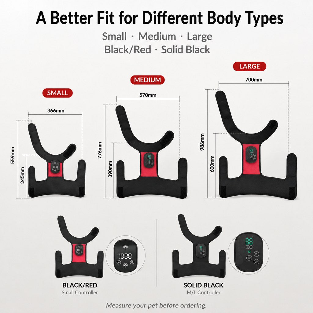 Wearable Red & Near-Infrared Hip Wrap for Dogs - Hands-Free At-Home Hip-Area Light Care
