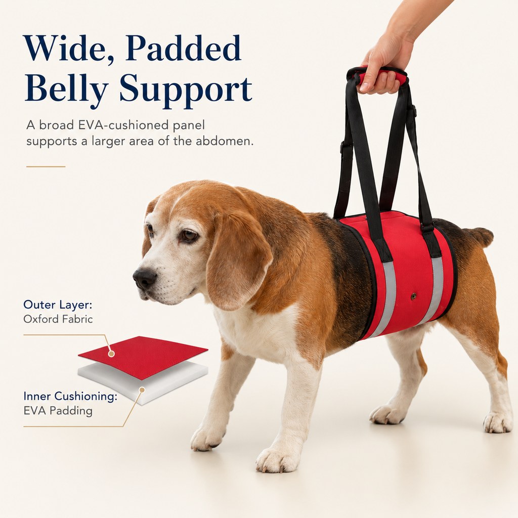Reflective Dog Lift Support Sling - Belly Assist for Dogs with Limited Mobility on Stairs, Walks & Car Entry