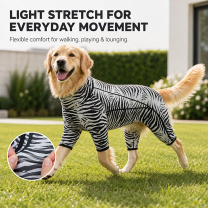 Four-Leg Full-Body Dog Jumpsuit for Home & Outdoor Wear – Helps Contain Loose Fur & Everyday Dirt