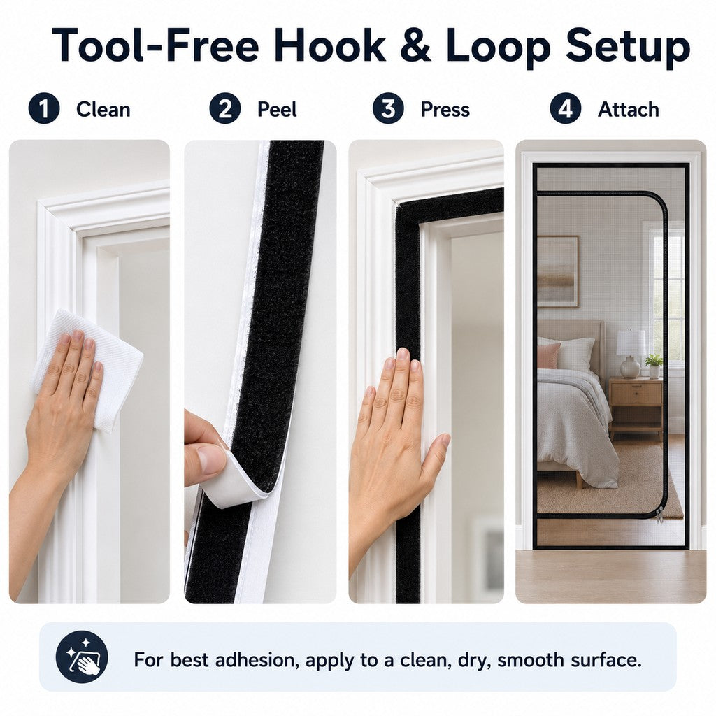 Zippered Pet Mesh Door Barrier for Bedrooms & Home Offices - Helps Keep Cats in Designated Rooms Without Closing the Door
