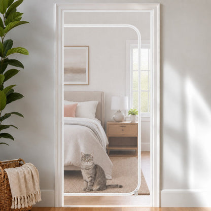 Zippered Pet Mesh Door Barrier for Bedrooms & Home Offices - Helps Keep Cats in Designated Rooms Without Closing the Door